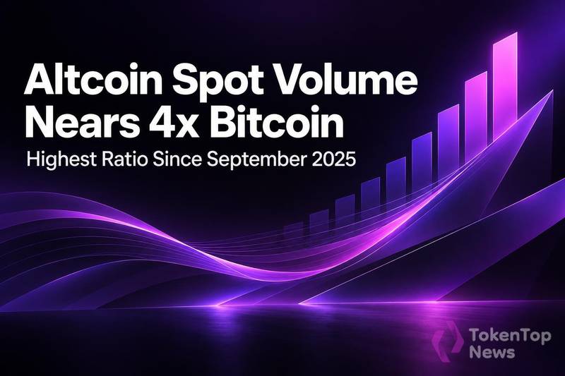 山寨币现货交易量接近比特币的4倍，为2025年9月以来最高比例
