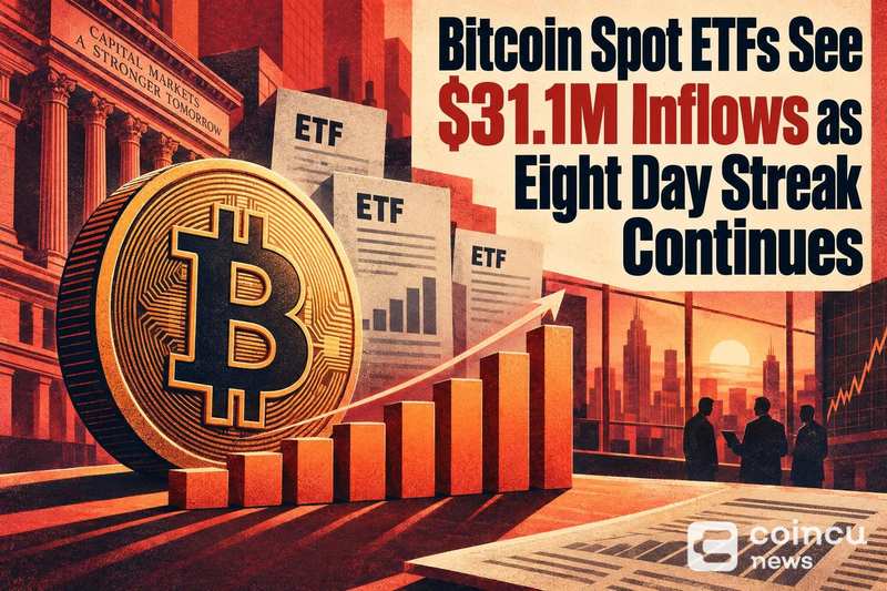 比特币现货ETF连续第八日录得3110万美元资金流入
