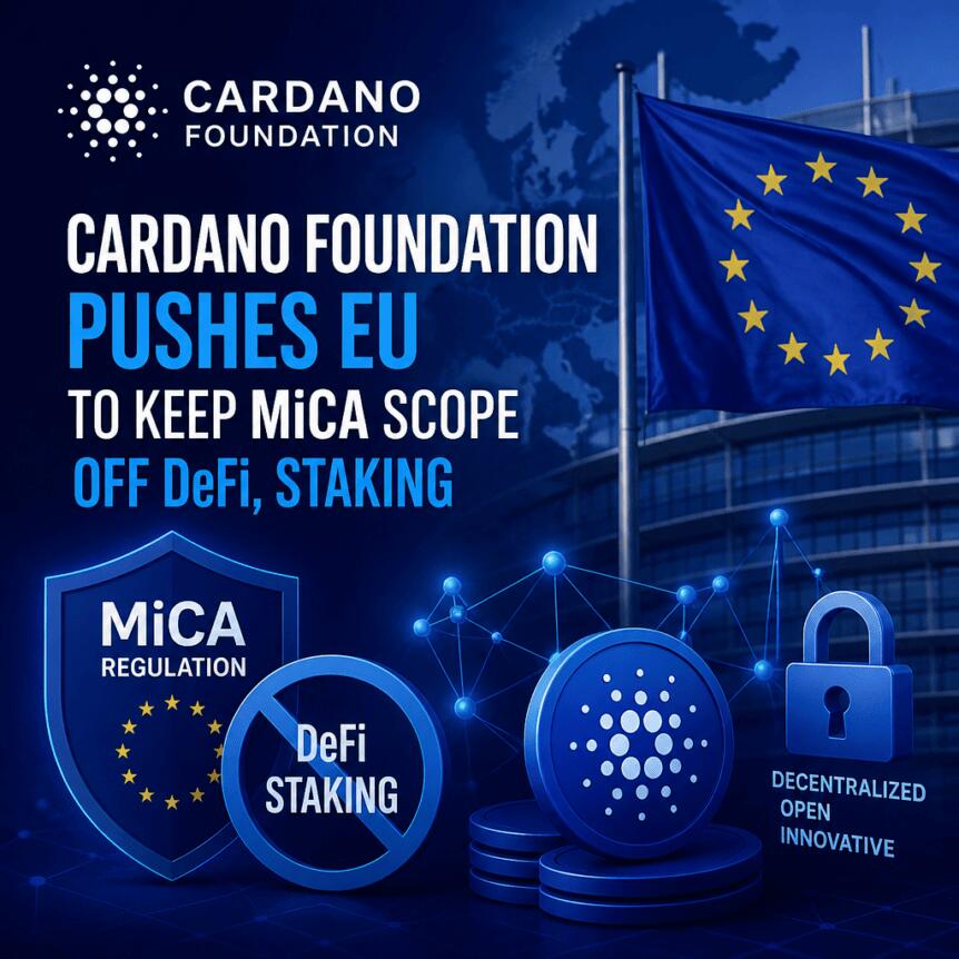 Cardano Foundation推动欧盟将DeFi和质押排除在MiCA范围之外