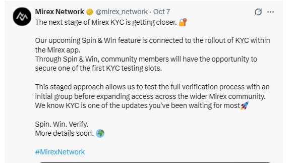 Mirex Network Update Details