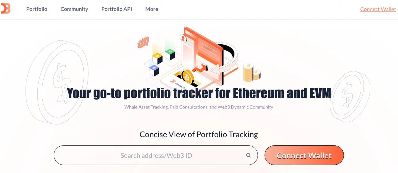 DeBank Web3 投资组合和巨鲸资产追踪界面