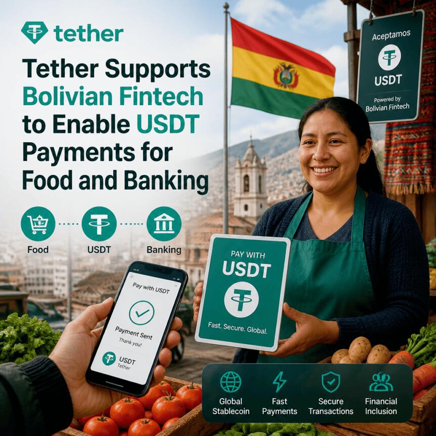 Tether支持玻利维亚金融科技公司，实现USDT用于食品支付和银行业务