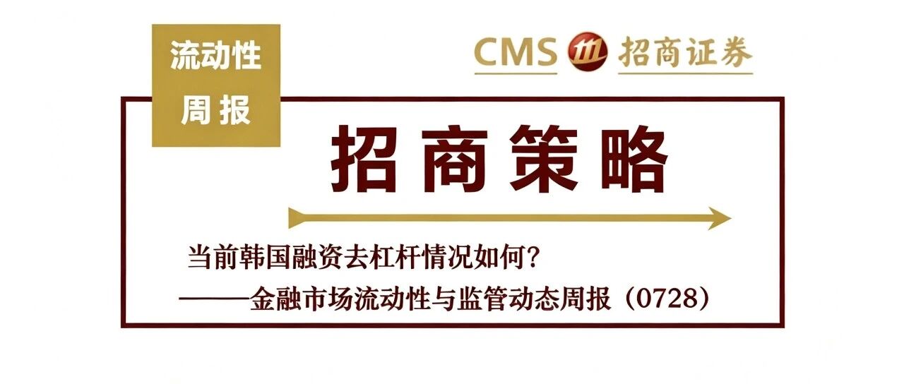 【招商策略】当前韩国融资去杠杆情况如何？——金融市场流动性与监管动态周报（0728）