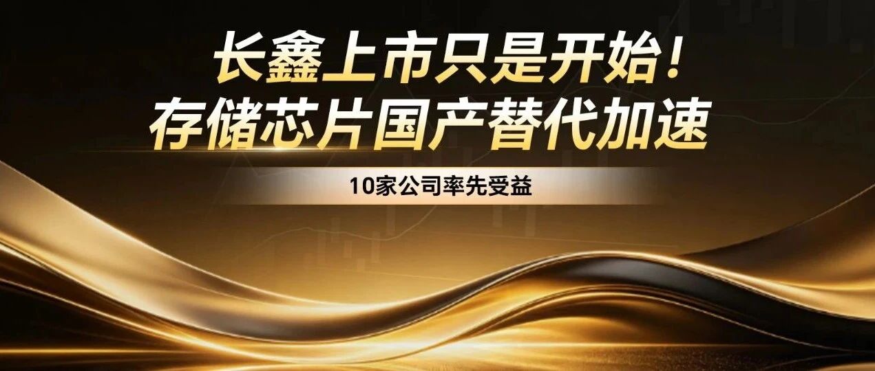 长鑫上市只是开始！存储芯片国产替代加速，10家公司率先受益