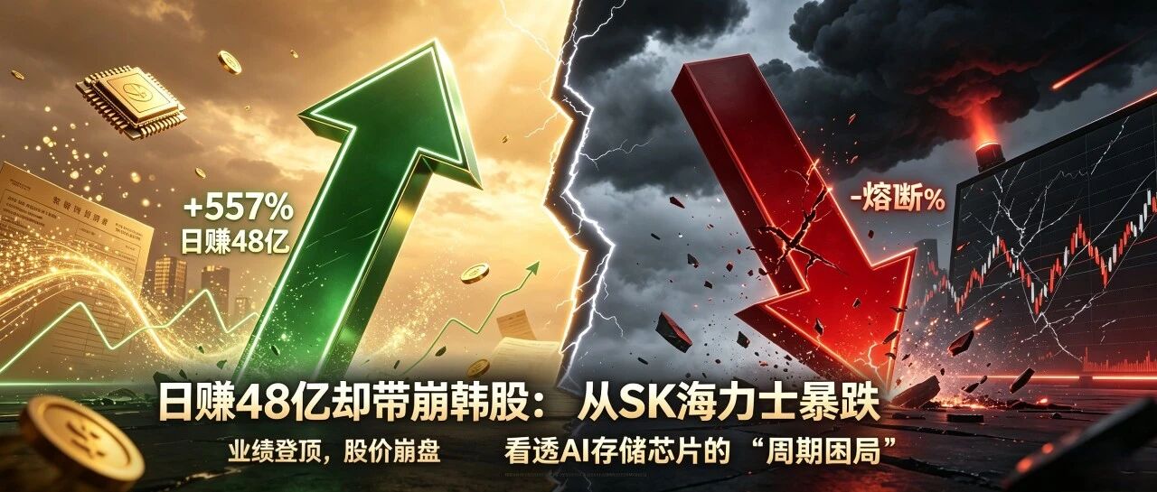 日赚48亿却带崩韩股:SK海力士暴跌,撕开AI存储最残酷的周期真相