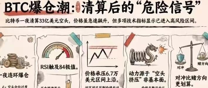 BTC逼空行情：空头大规模清算背后，藏着币圈的风险信号